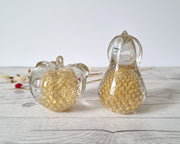 FM Konstglas Glass DRAFT 1960s Pair of Fare Marcolin Gold Bullicante Fruits, Apple and Pear