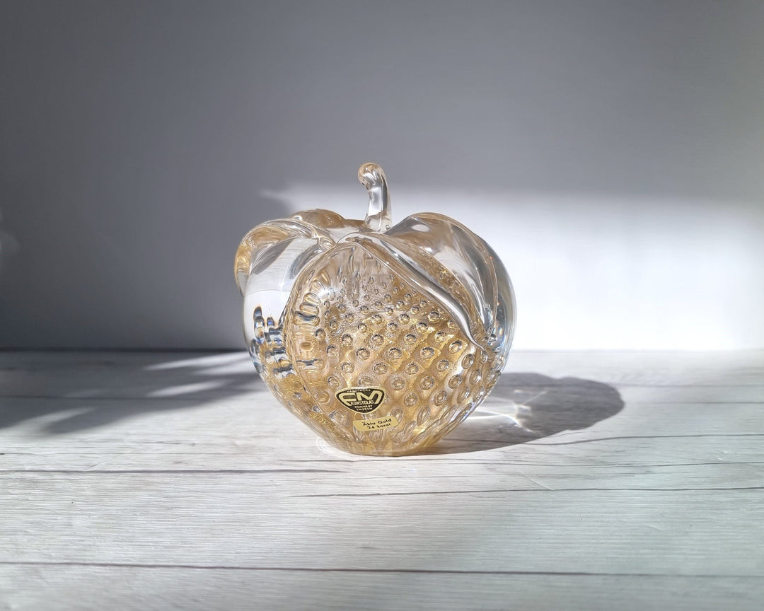 Marcolin Art Crystal マルコリン・アート・クリスタル バブル Fare Marcolin for FM Konstglas, 24k Gold Bullicante Art Crystal