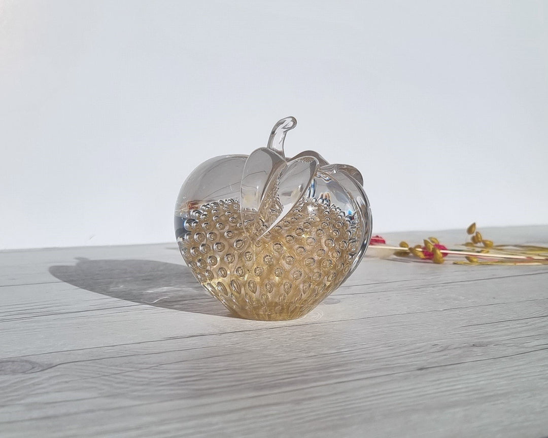 Fare Marcolin for FM Konstglas, 24k Gold Bullicante Art Crystal