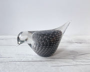 FM Konstglas Glass Fare Marcolin for FM Konstglas, Overlapping Feather Sfumato Art Crystal Bird, Sweden, 1960s