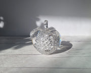 FM Konstglas Glass Fare Marcolin for FM Konstglas, Pure Silver Bullicante Art Crystal Apple and Pear, Sweden, 1960s