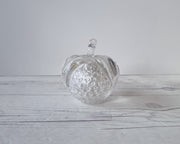 FM Konstglas Glass Fare Marcolin for FM Konstglas, Pure Silver Bullicante Art Crystal Apple and Pear, Sweden, 1960s