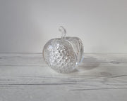 FM Konstglas Glass Fare Marcolin for FM Konstglas, Pure Silver Bullicante Art Crystal Apple and Pear, Sweden, 1960s