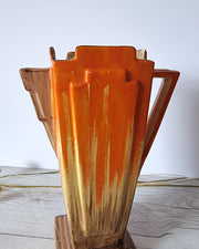 Wade Ceramics Ceramic Flaxman Ware by Wade Heath, Art Deco 'Castile 15' Form, Orange Helianthus Palette Jug Vase, 1930s