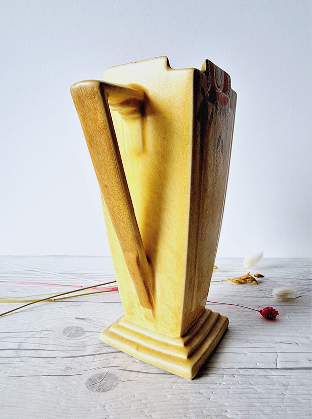 Wade Ceramics Ceramic Flaxman Ware by Wade Heath, Art Deco 'Castile 15' Form, Sunflower Palette Jug Vase, 1930s, British