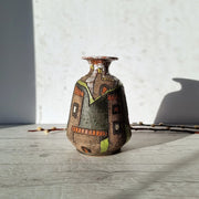 Fratelli Fanciullacci Ceramic Fratelli Fanciullacci, Stylised Town Series, Sgraffito on Clay, Gloss and Lava Glaze Décor Vase