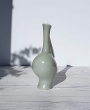 AnyesAttic Porcelain Fritz Heidenreich for Rosenthal, 1950s 'Pregnant Luise' in Grey and White, Modernist Orchid Vase