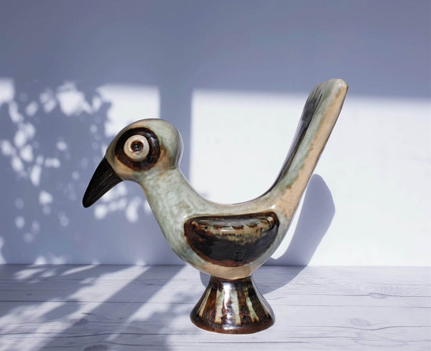 AnyesAttic Ceramic Gerd Hiort Petersen for Søholm, 'Nature of Bornholm' Palette Ceramic Bird Sculpture | Danish, 1970s