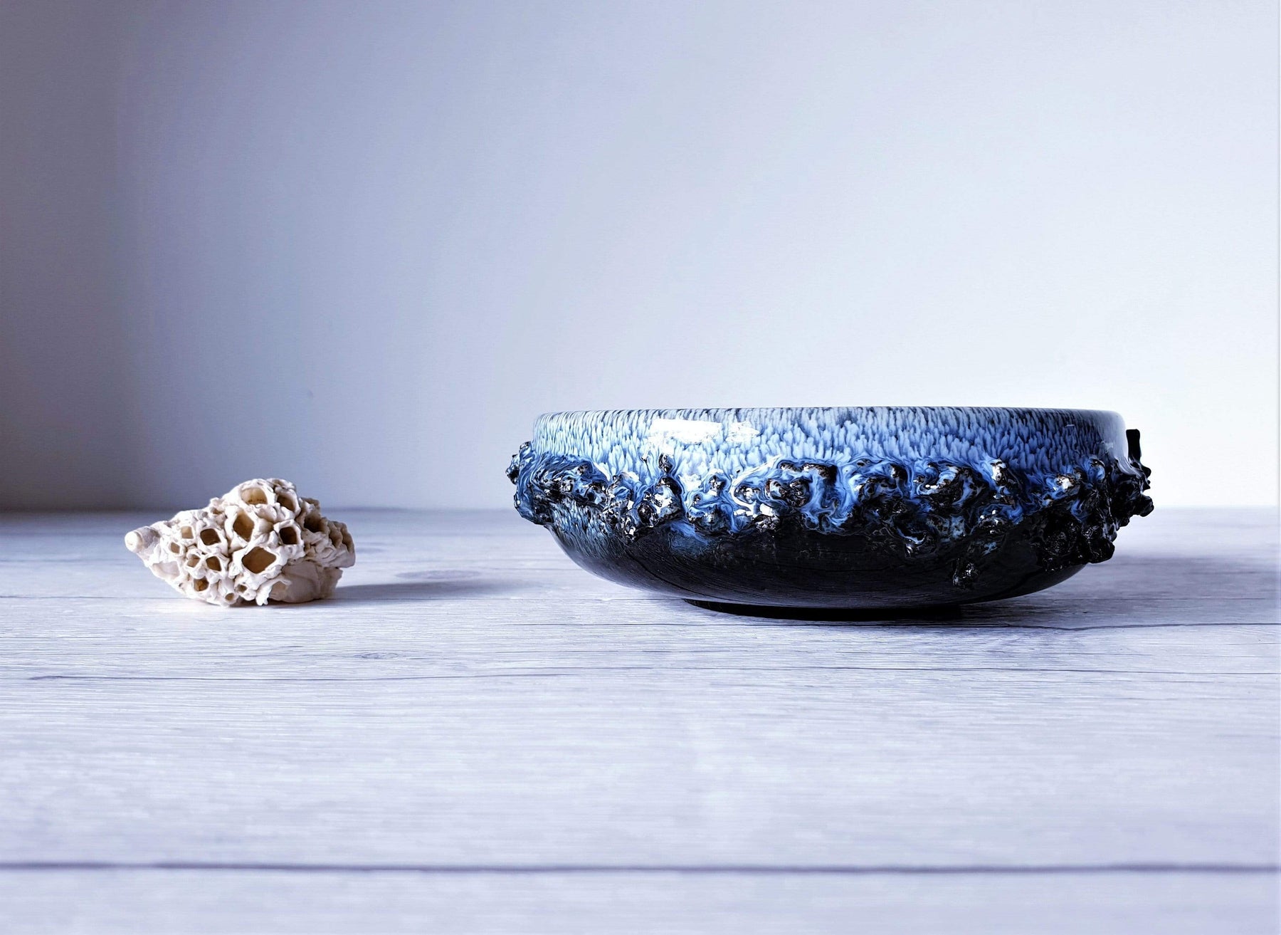 Glit Pottery, REAL Lava 'Fat Lava' in Rare 'Snow Blizzard' Blue Glaze –  Haute Curature