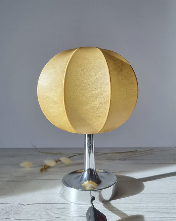 GoldKant Leuchten Lighting Goldkant Leuchten Friedel Wauer, Salbo Series Silver, Mid Modern Cocoon Table Lamp, 1960s-70s