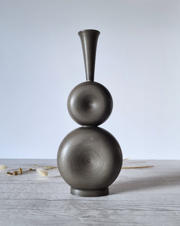 Havstad Metals Gunnar Havstad for Havstad, Modernist Pewter Sculptural Vase, Norweigan, 1950s