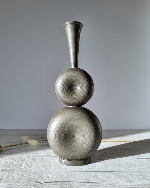 Havstad Metals Gunnar Havstad for Havstad, Modernist Pewter Sculptural Vase, Norweigan, 1950s