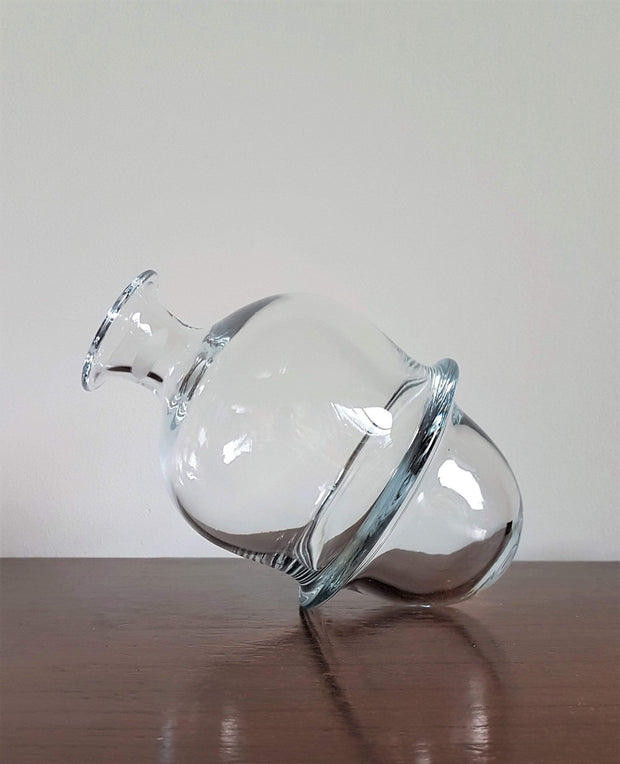 Holmegaard Glass Glass 1983 Danish Holmegaard Modernist Design Fejø Clear Glass Ice 'Bucket' and Decanter Set