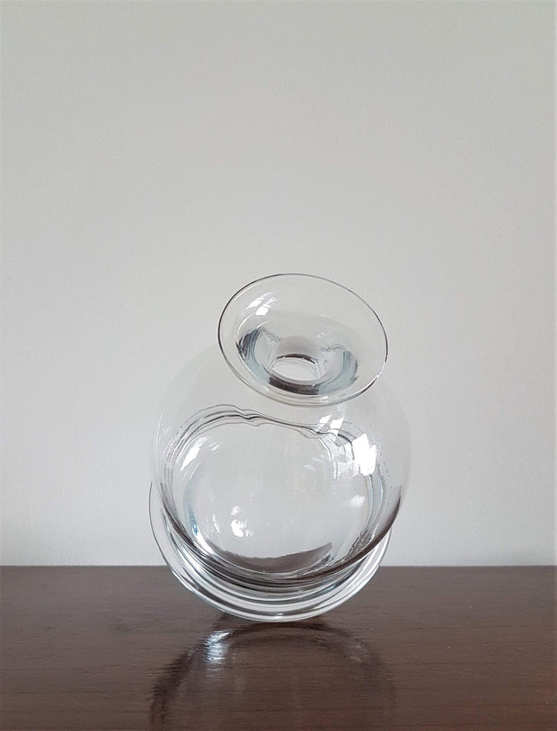 Holmegaard Glass Glass 1983 Danish Holmegaard Modernist Design Fejø Clear Glass Ice 'Bucket' and Decanter Set