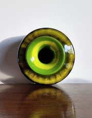 Hutschenreuther Ceramic Collectors: 1970s West German Hutschenreuther by Renee Neue, Green, Blue and Yellow Pop Art Vase