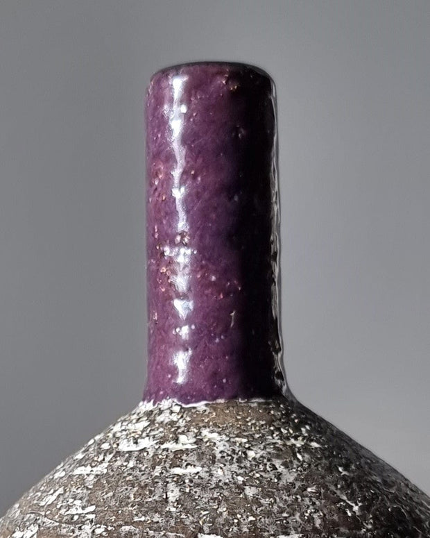 Upsala Ekeby Ceramic Ingrid Atterberg for Upsala Ekeby, 1957-59 'Chamotte' Series Sculptural Modernist Vase, Sweden