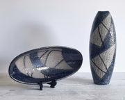 Upsala Ekeby Ceramic Ingrid Atterberg for Upsala Ekeby, 1957 'Chamotte' Series Sculptural Modernist Centrepiece Bowl