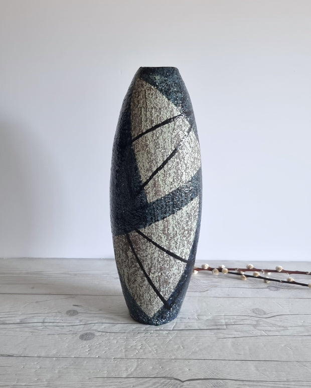 Upsala Ekeby Ceramic Ingrid Atterberg for Upsala Ekeby, 1957 'Chamotte' Series Sculptural Modernist Floor Vase, Sweden