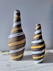 Upsala Ekeby Ceramic Ingrid Atterberg for Upsala Ekeby, Pair of 1949 'Spiral' Series Sculptural Earthenware Vases