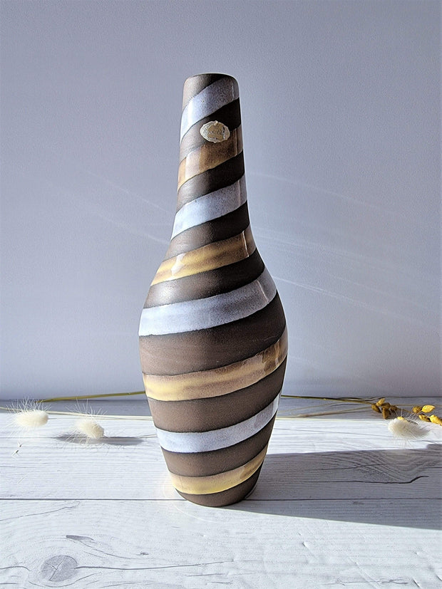 Upsala Ekeby Ceramic Ingrid Atterberg for Upsala Ekeby, Pair of 1949 'Spiral' Series Sculptural Earthenware Vases