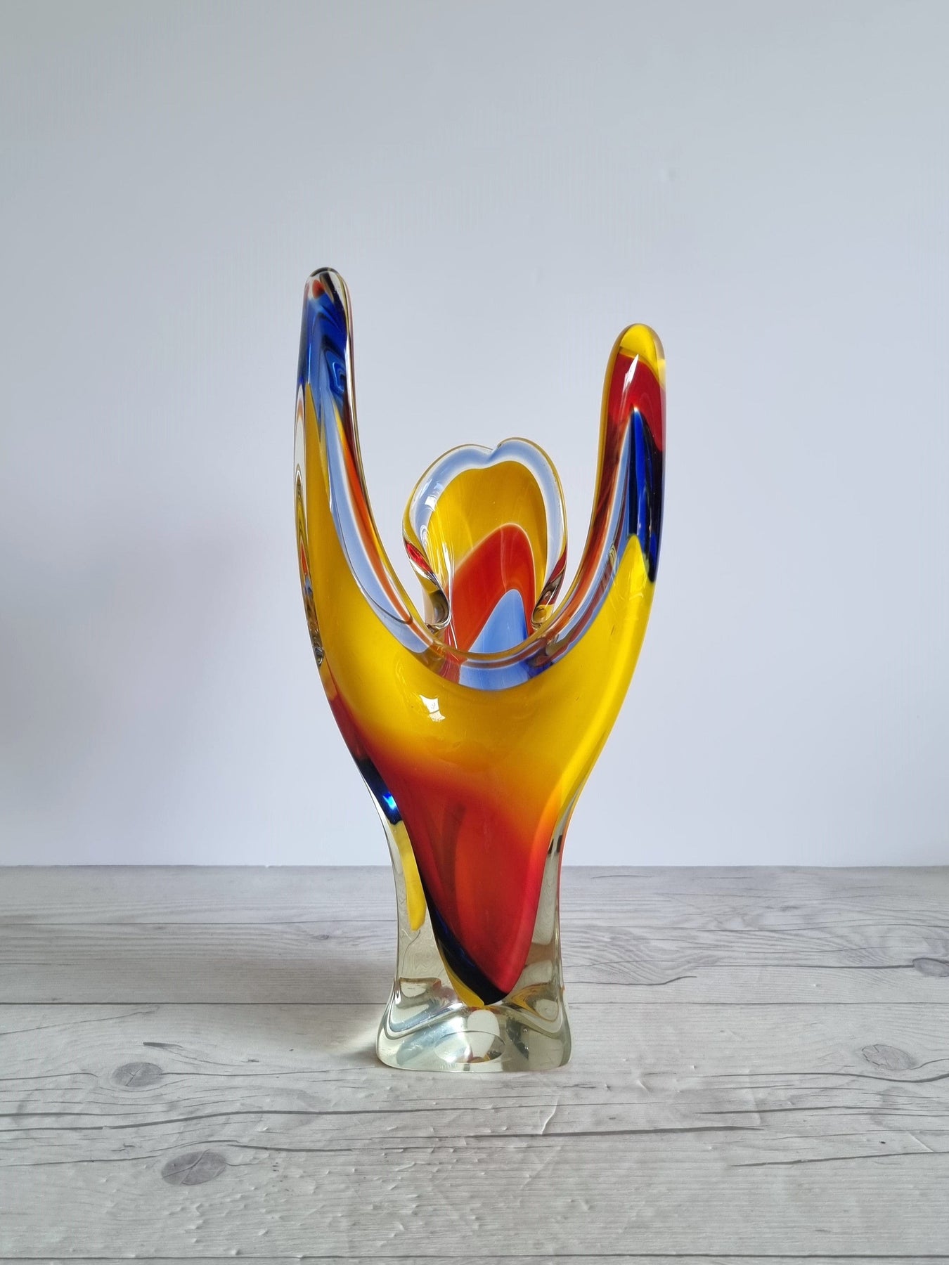 LAMUSA circusヴィンテージイタリア製壺 vase Quadribasso - Blue Murano Glass Vase 