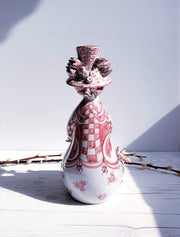 AnyesAttic Ceramic Kintsugi |1977 Bjorn Wiinblad, Lady with Songbirds, Red on White Ceramic Sculpture | Danish, Rare