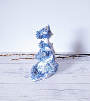 AnyesAttic Ceramic Kintsugi |1977 Bjorn Wiinblad, Moster Ella 'Aunt Ella' Series, M10 Blue on White Ceramic Sculpture