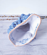 AnyesAttic Ceramic Kintsugi |1977 Bjorn Wiinblad, Moster Ella 'Aunt Ella' Series, M10 Blue on White Ceramic Sculpture