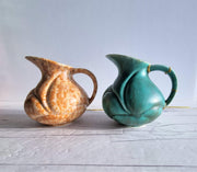 Anye's Attic Kintsugi Ceramic Kintsugi | Crown Devon Art Deco, Malachite Chalcedony Palette London Carved Pitcher Jug Vase, 1930s