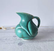 Anye's Attic Kintsugi Ceramic Kintsugi | Crown Devon Art Deco, Malachite Chalcedony Palette London Carved Pitcher Jug Vase, 1930s