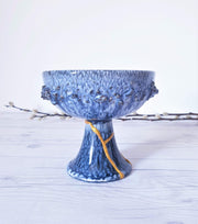 AnyesAttic Ceramic Kintsugi | Glit Iceland, REAL Lava 'Fat Lava' 'Snow Blizzard' Blue Glaze Bowl | 1960-70s, Rare