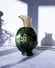 AnyesAttic Glass Kintsugi | Kjell Engman 'Corfu' series, Kosta Boda, Candied Forest Green and Coquelicot Orange Vase