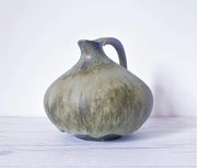 AnyesAttic Ceramic Kintsugi | Ruscha, Iconic '313' Sage Green Lava Glaze Pitcher Vase | West German, 60s – 70s