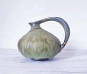 AnyesAttic Ceramic Kintsugi | Ruscha, Iconic '313' Sage Green Lava Glaze Pitcher Vase | West German, 60s – 70s