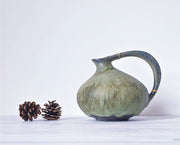 AnyesAttic Ceramic Kintsugi | Ruscha, Iconic '313' Sage Green Lava Glaze Pitcher Vase | West German, 60s – 70s