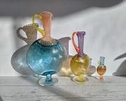 Kosta Boda Glass Glass Kjell Engman 1989 'Bon Bon' series, Kosta Boda, Amethyst and Lemon Pitcher Vase, Sweden, Signed