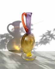 Kosta Boda Glass Glass Kjell Engman 1989 'Bon Bon' series, Kosta Boda, Amethyst and Lemon Pitcher Vase, Sweden, Signed