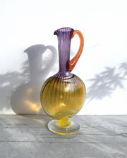 Kosta Boda Glass Glass Kjell Engman 1989 'Bon Bon' series, Kosta Boda, Amethyst and Lemon Pitcher Vase, Sweden, Signed