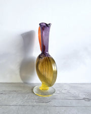 Kosta Boda Glass Glass Kjell Engman 1989 'Bon Bon' series, Kosta Boda, Amethyst and Lemon Pitcher Vase, Sweden, Signed