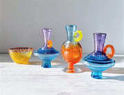 AnyesAttic Glass Kjell Engman 'Bon Bon' series, Kosta Boda Candied Coquelicot Orange Pitcher & Pineapple Yellow Bowl