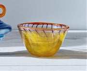 AnyesAttic Glass Kjell Engman 'Bon Bon' series, Kosta Boda Candied Coquelicot Orange Pitcher & Pineapple Yellow Bowl