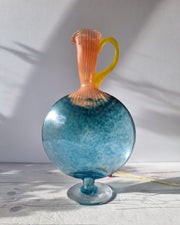 Kosta Boda Glass Glass Kjell Engman 'Bon Bon' series, Kosta Boda, Candied Sapphire and Coquelicot Vase, Sweden, Signed