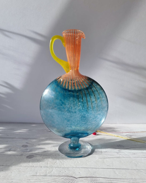 Kosta Boda Glass Glass Kjell Engman 'Bon Bon' series, Kosta Boda, Candied Sapphire and Coquelicot Vase, Sweden, Signed