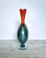 Kosta Boda Glass Glass Kjell Engman 'Bon Bon' series, Kosta Boda, Candied Sapphire Blue and Coquelicot Orange Pitcher