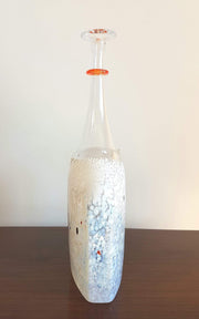 Kosta Boda Glass Glass 1980s Swedish Kosta Boda Bertil Vallien Artists Choice 'White Satellites' Bottle Glass Vase - Signed