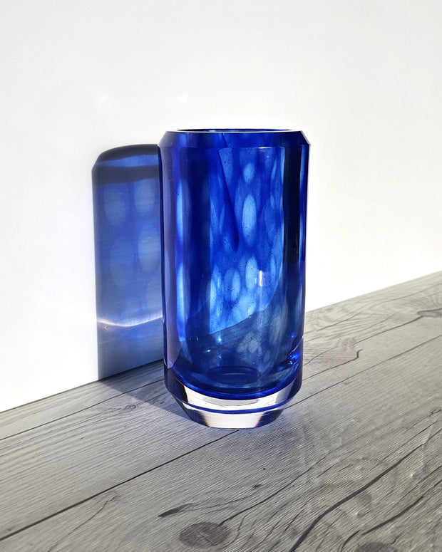 Kosta Boda Glass Glass Vicke Lindstrand 'Colora' series for Kosta, Modernist Lapis and Cobalt Blue Vase, 1950s