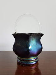 Kralik Glass Glass 1918-1938 Loetz Era Wilhelm Kralik Art Deco Design Iridescent Art Glass Vase - Stamped