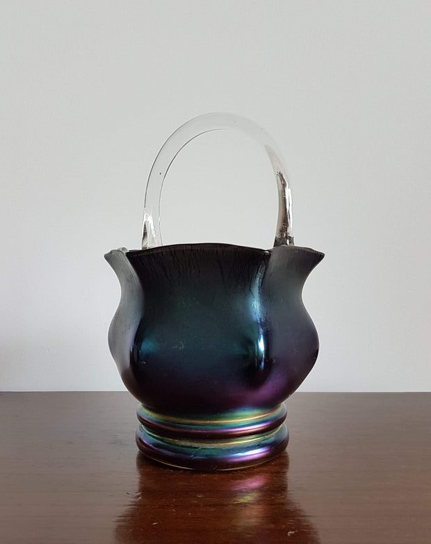 Kralik Glass Glass 1918-1938 Loetz Era Wilhelm Kralik Art Deco Design Iridescent Art Glass Vase - Stamped