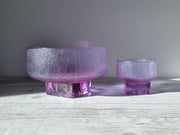 Kristal Glass Kristal Melting Ice Series, Neodymium Alexandrite Jorum and 6 Tumbler Dish Set, 1960s-70s, Italy