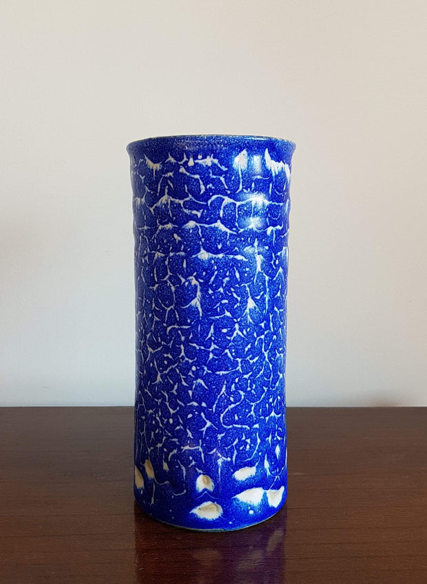 Kunsttöpferei Unterstab (KTU) Ceramic 1960s East German Kunsttöpferei Unterstab (KTU) Pottey Blue and White Decor Ceramic Flagon Vase